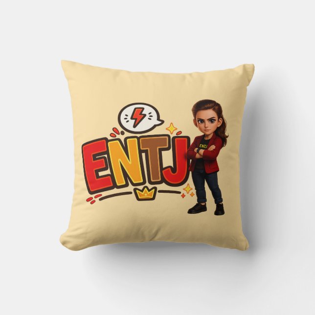 ENTJ — The Visionary Conqueror Throw Pillow (Front)