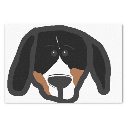 entlebucher 2 sided dog head cartoon tissue paper