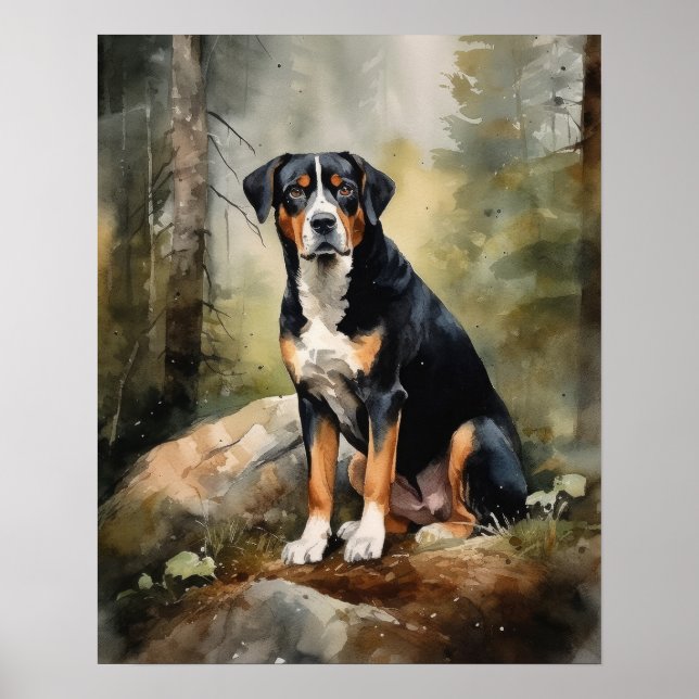 Entlebucher Mountain Dog Art Print Poster (Front)