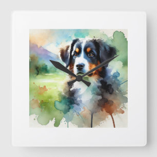 Entlebucher Mountain Dog in Light 060924AREF118 - Square Wall Clock