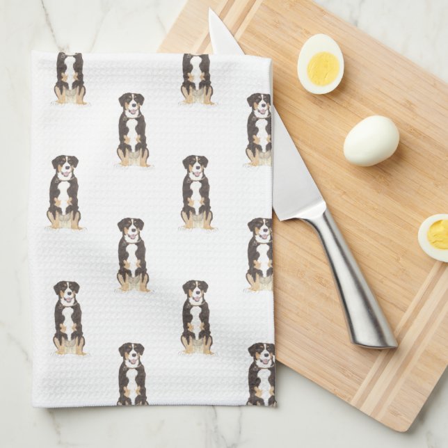 Entlebucher Mountain Dog Kitchen Towel (Quarter Fold)