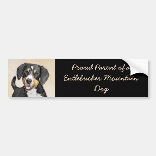 Entlebucher Mountain Dog Painting _ Original Art Bumper Sticker