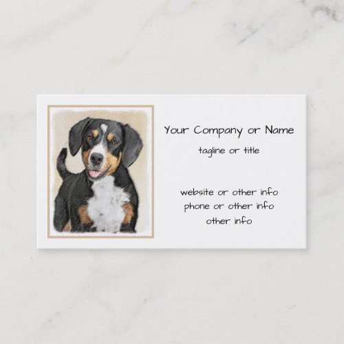 Entlebucher Mountain Dog Painting _ Original Art Business Card