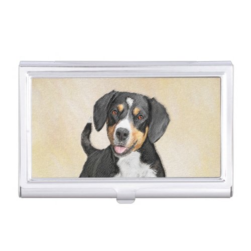 Entlebucher Mountain Dog Painting _ Original Art Business Card Case