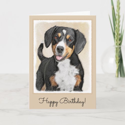 Entlebucher Mountain Dog Painting _ Original Art Card