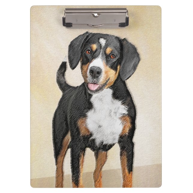 Entlebucher Mountain Dog Painting - Original Art Clipboard (Front)