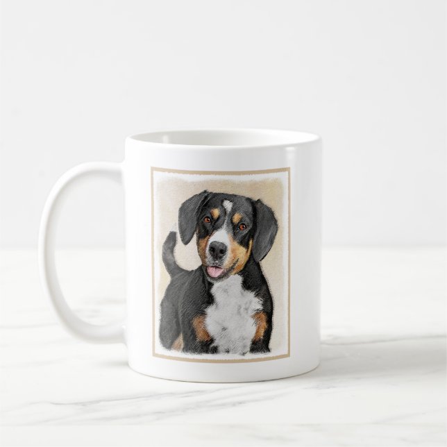 Entlebucher Mountain Dog Painting - Original Art Coffee Mug (Left)