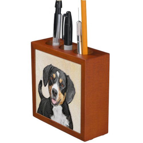 Entlebucher Mountain Dog Painting _ Original Art Desk Organizer