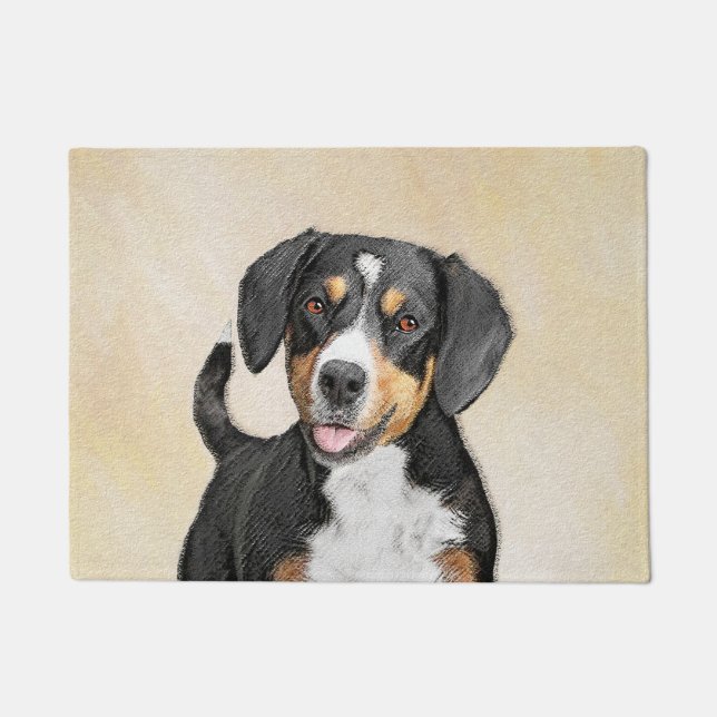 Entlebucher Mountain Dog Painting - Original Art Doormat (Front)
