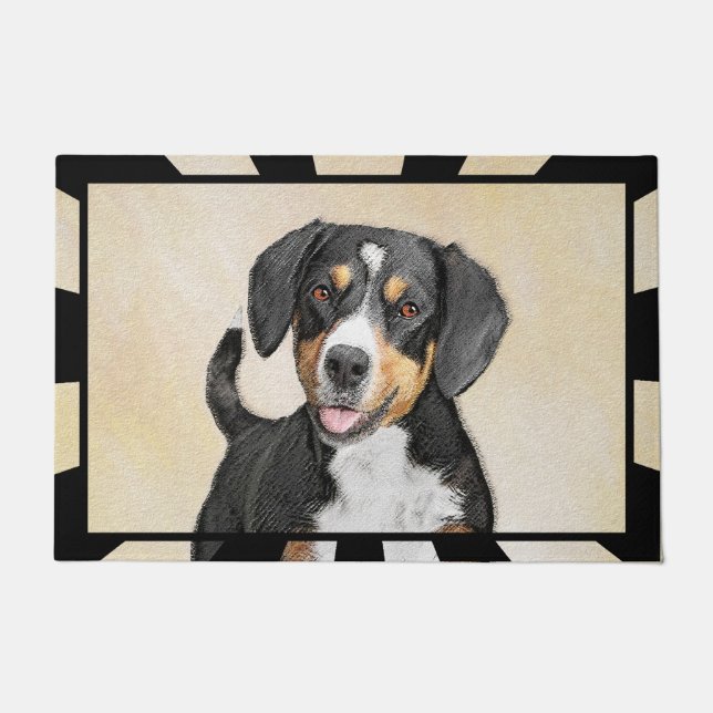 Entlebucher Mountain Dog Painting - Original Art Doormat (Front)