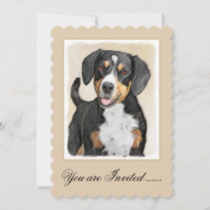Entlebucher Mountain Dog Painting - Original Art Invitation