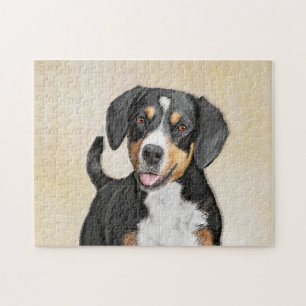 Entlebucher Mountain Dog Painting - Original Art Jigsaw Puzzle