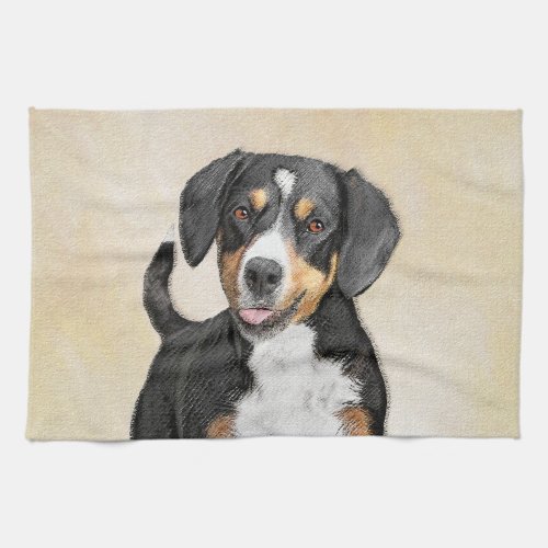 Entlebucher Mountain Dog Painting _ Original Art Kitchen Towel