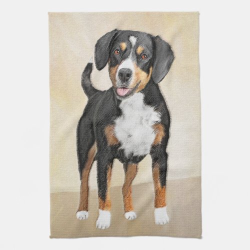 Entlebucher Mountain Dog Painting _ Original Art Kitchen Towel