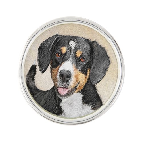 Entlebucher Mountain Dog Painting _ Original Art Lapel Pin