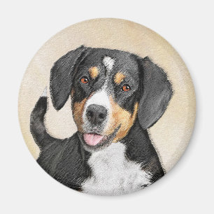 Entlebucher Mountain Dog Painting - Original Art Magnet