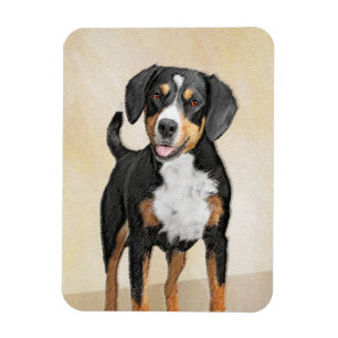 Entlebucher Mountain Dog Painting - Original Art Magnet