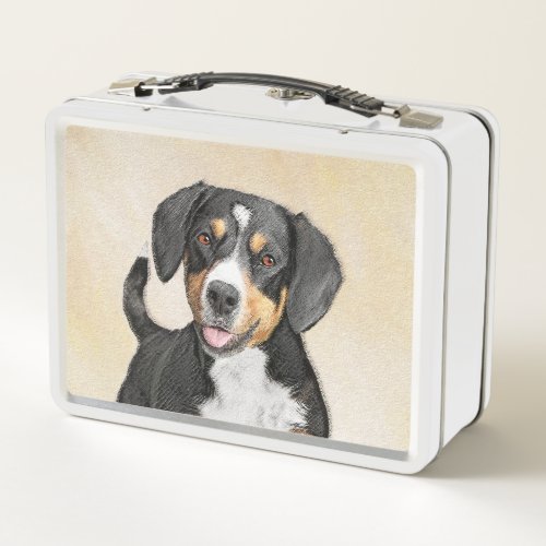 Entlebucher Mountain Dog Painting _ Original Art Metal Lunch Box