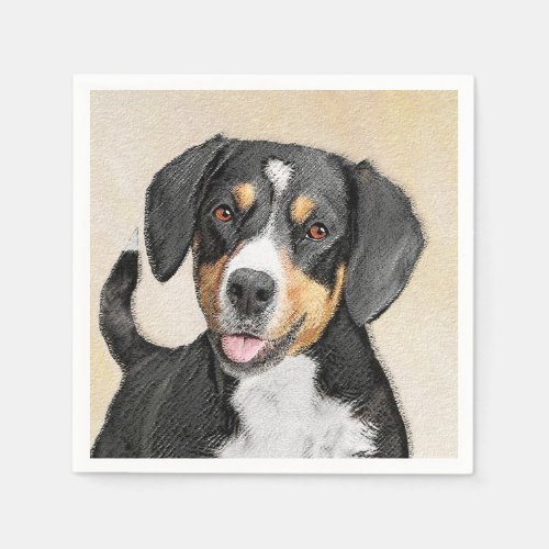 Entlebucher Mountain Dog Painting _ Original Art Napkins