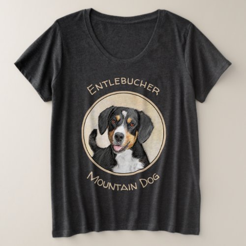 Entlebucher Mountain Dog Painting _ Original Art Plus Size T_Shirt