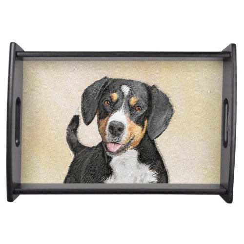 Entlebucher Mountain Dog Painting _ Original Art Serving Tray