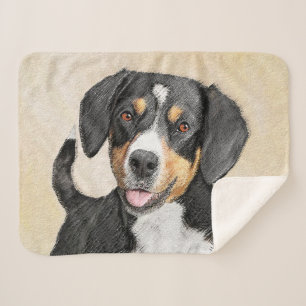 Entlebucher Mountain Dog Painting - Original Art Sherpa Blanket