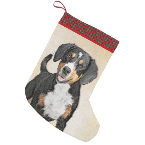 Entlebucher Mountain Dog Painting _ Original Art Small Christmas Stocking