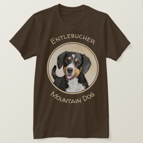 Entlebucher Mountain Dog Painting _ Original Art T_Shirt