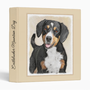 Entlebucher Mountain Dog Painting Original Dog Art 3 Ring Binder