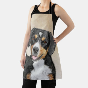 Entlebucher Mountain Dog Painting Original Dog Art Apron