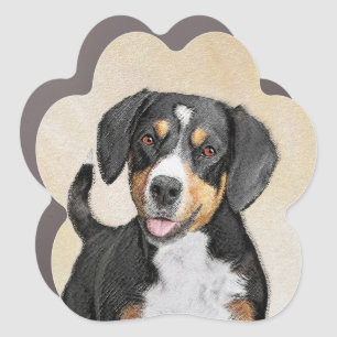 Entlebucher Mountain Dog Painting Original Dog Art Car Magnet