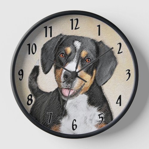Entlebucher Mountain Dog Painting Original Dog Art Clock