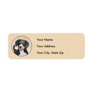 Entlebucher Mountain Dog Painting Original Dog Art Label