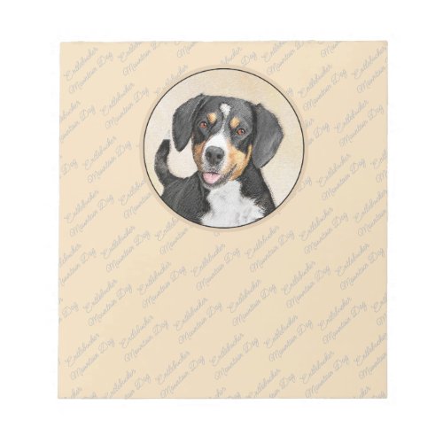 Entlebucher Mountain Dog Painting Original Dog Art Notepad