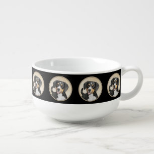 Entlebucher Mountain Dog Painting Original Dog Art Soup Mug