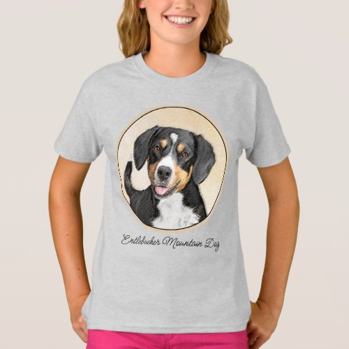 Entlebucher Mountain Dog Painting Original Dog Art T_Shirt