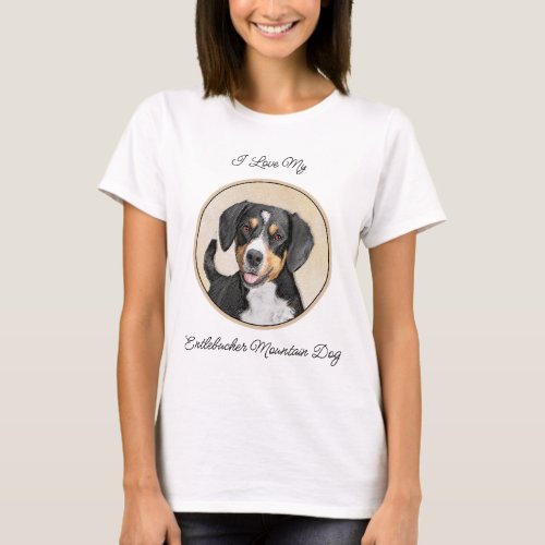 Entlebucher Mountain Dog Painting Original Dog Art T_Shirt