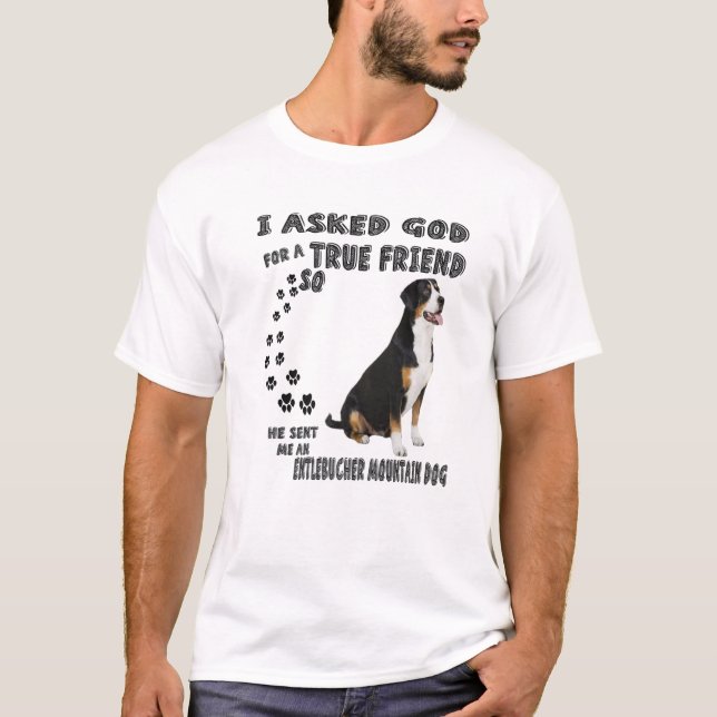Entlebucher Mountain Dog Saying Mom Dad Print, Sen T-Shirt (Front)
