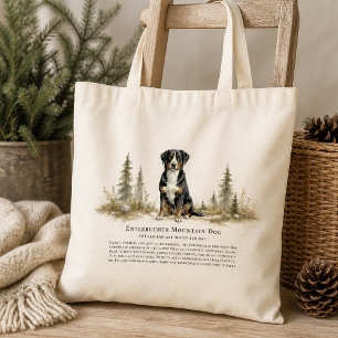 Entlebucher Mountain Dog Watercolor Breed Quote Tote Bag