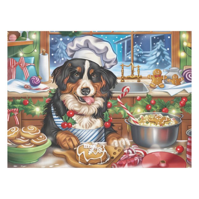 Entlebucher Mountain Holiday Baking: Festive Tablecloth (Front (Horizontal))