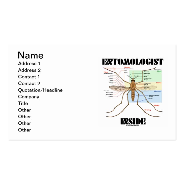 Entomologist Inside (Mosquito Anatomy) Business Card