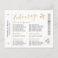 Entourage Insert Travel Theme Boarding Pass Ticket