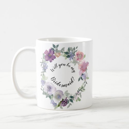 Entourage Proposal Lilac  Blush Floral Wreath Cof Coffee Mug