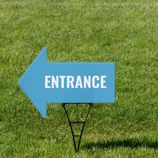 ENTRANCE Arrow Shaped Lawn Sign (Insitu)