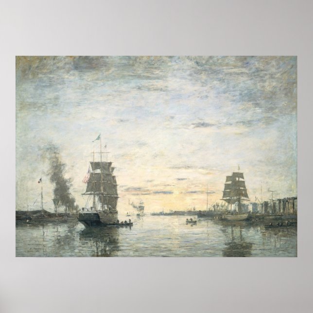 Entrance Harbor Le Havre - Eugène Boudin Fine Art Poster (Front)
