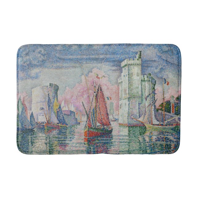 Entrance of La Rochelle Harbor, Paul Signac Bath Mat (Front)