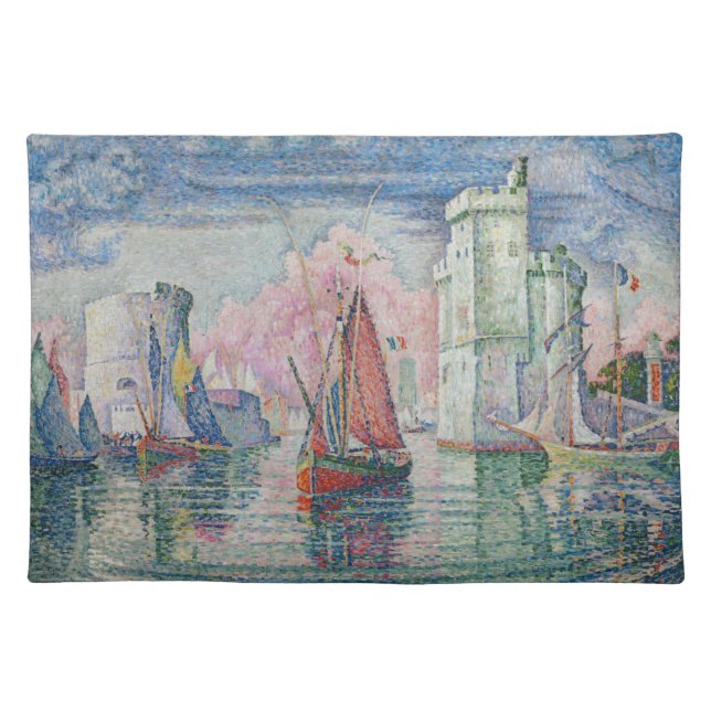 Entrance of La Rochelle Harbor, Paul Signac Cloth Placemat (Front)