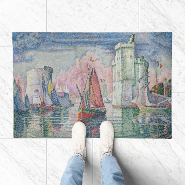 Entrance of La Rochelle Harbor, Paul Signac Doormat (Indoor)