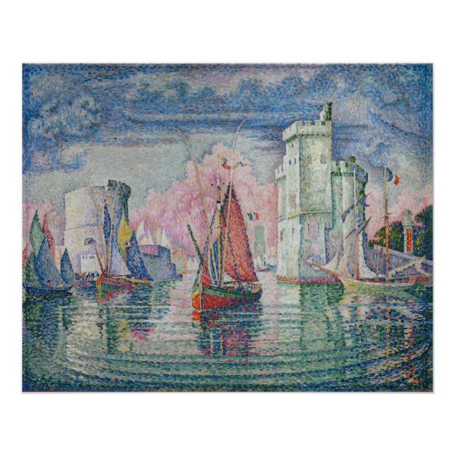 Entrance of La Rochelle Harbor, Paul Signac Poster (Front)