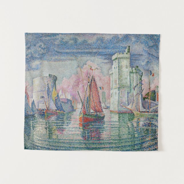Entrance of La Rochelle Harbor, Paul Signac Tapestry (Front (Horizontal))